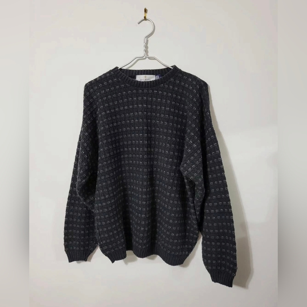 Men's Black Patterned Sweater